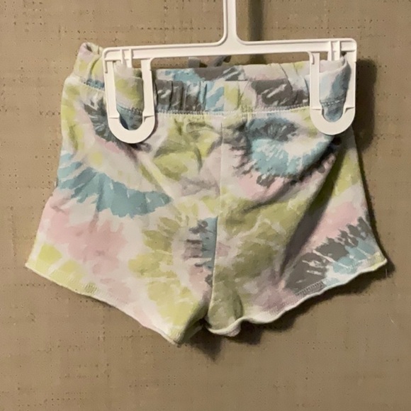 Blue and Pink Distressed Denim Shorts - Picture 2 of 6